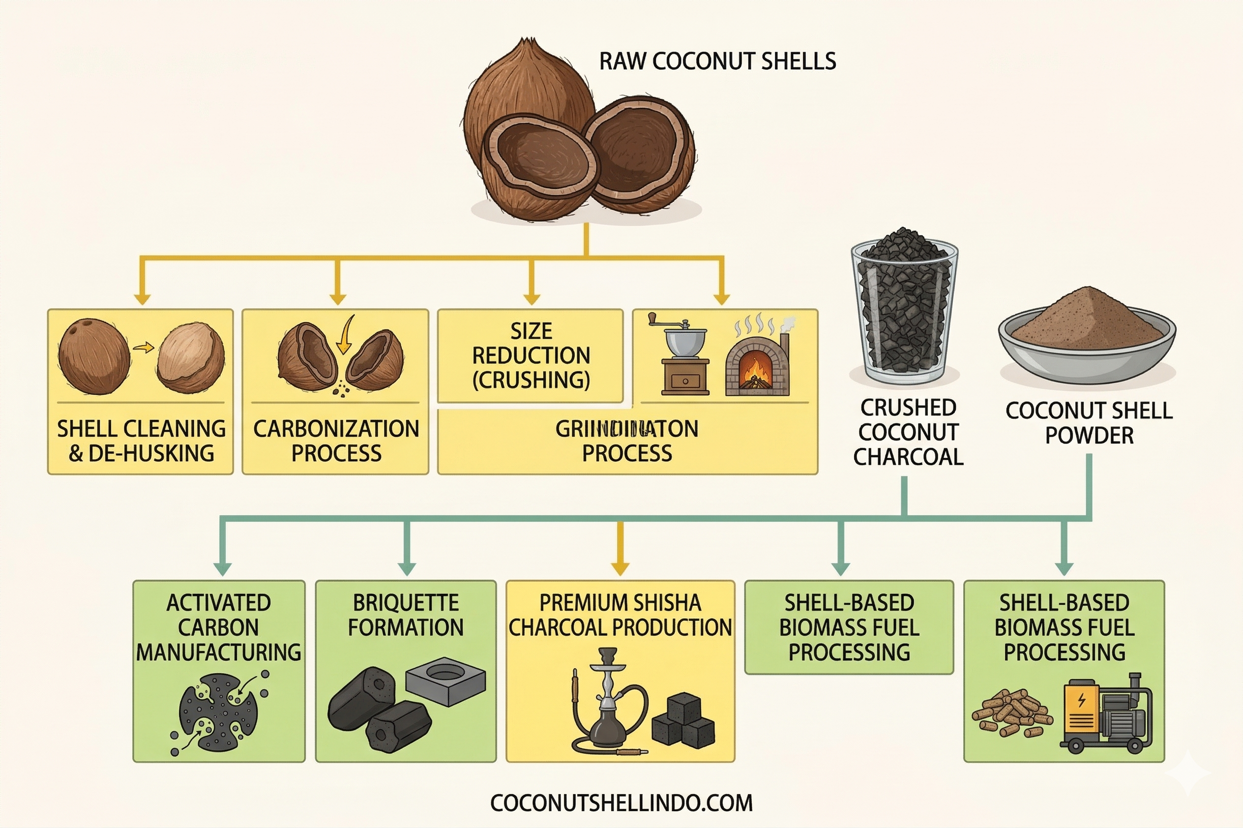 Coconut Shell Sorting Process
